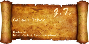 Galamb Tibor névjegykártya